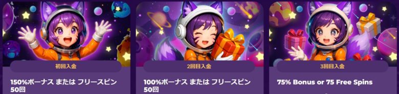 ミルキーウェイカジノのウェルカムボーナス