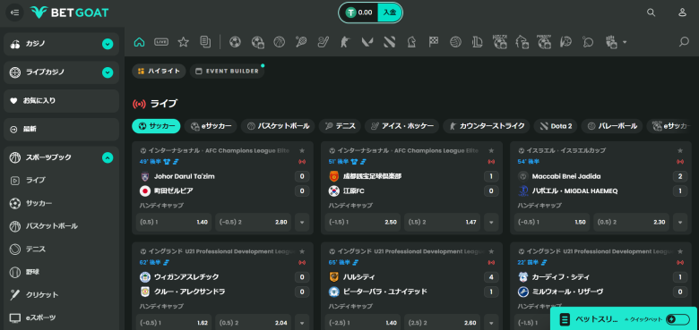 BetGat（ベットゴート）のスポーツベット