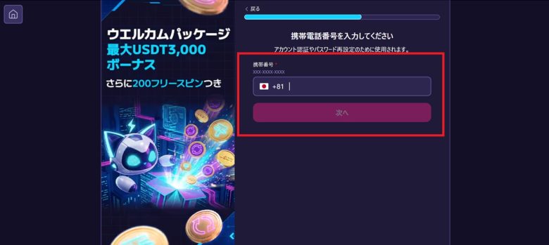 ステルスベットの新規登録方法